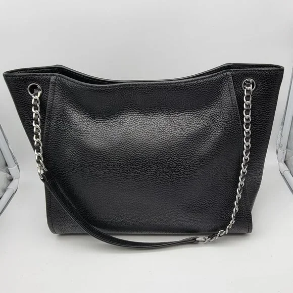 Tory Burch Britton Small Slouchy Tote Black Leather - Picture 2 of 8